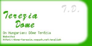 terezia dome business card