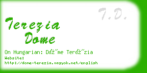 terezia dome business card